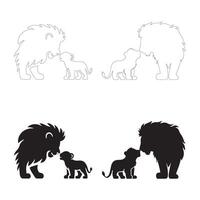 Essential Lion Family Icons Showcasing Strength and Unity vector