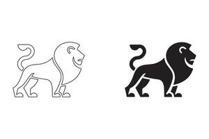 Essential Lion Graphics in a Modern Black and White Aesthetic vector