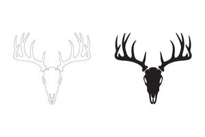 Clean and Striking Antlered Skull Design for Digital and Print Use vector