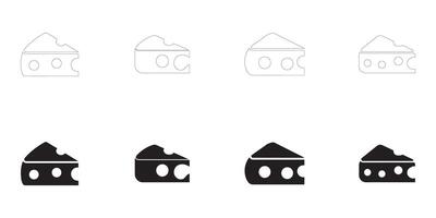 cheese slice icons set vector