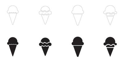 ice cream cone icons set. vector