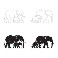 Elegant and Heartwarming Elephant Family Designs for Digital and Print Use vector