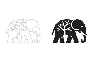 Elegant and Timeless Elephant and Tree Design for Digital and Print Use vector