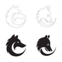 Bold and Elegant Half Wolf, Half Moon Artwork for Versatile Applications vector
