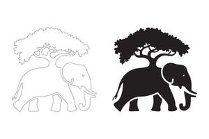 Timeless Black and White Elephant Scene for Web, Apps, and Branding vector