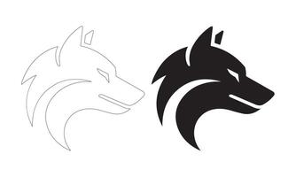 Clean and Striking Minimal Wolf Head Artwork for Various Uses vector