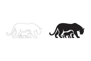 Elegant and Heartwarming Panther Family Designs for Digital and Print Use vector