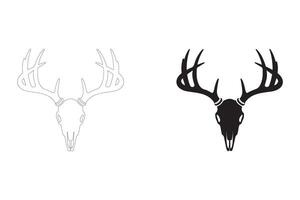 Classic Deer Skull with Antlers for Versatile Design Use vector