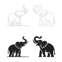 Timeless Black and White Elephant Designs for Versatile Use vector