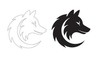 Mystical Wolf and Moon Fusion Designs for Digital and Print Use vector