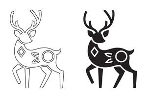 Elegant Stylized Deer Silhouettes for Graphic Design and Branding vector