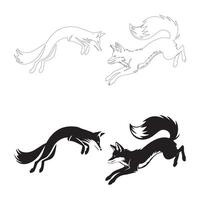 Graceful and Agile Jumping Fox Silhouette for Versatile Applications vector