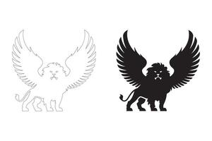 Bold and Elegant Winged Lion Designs for Digital and Print Use vector