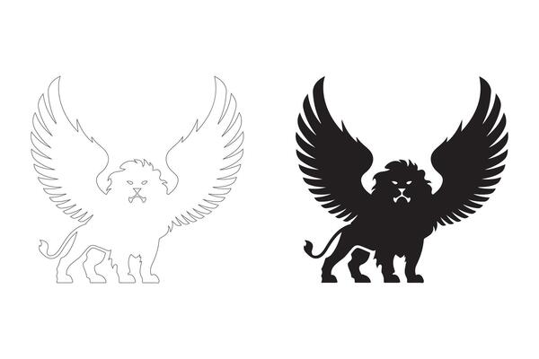 Bold and Elegant Winged Lion Designs for Digital and Print Use