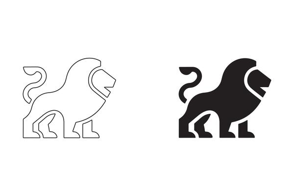 Sleek and Timeless Lion Illustrations for Web and App Interfaces