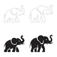 Bold and Minimalist Elephant Icons for Digital and Print Use vector