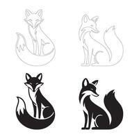 Graceful Sitting Fox Silhouette with Fluffy Tail for Versatile Applications vector