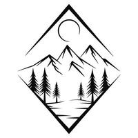 Minimalist mountain abstract nature scenery. vector