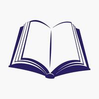Simple line sketch open book minimalist style. vector