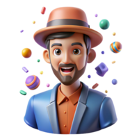 beautiful rustic Pop Art Man with Hat Cutout for Character Design authentic png