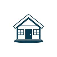 Simple House Icon with Blue Outline on a Minimalistic White Background Depicting Residential Architecture vector