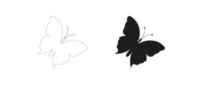 Black and White Butterfly Illustrations Side by Side vector