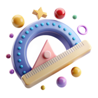 vibrant vintage Protractor Geometry Tool Cutout for Math Illustrations high resolution png