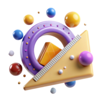 elegant rustic Protractor Geometry Tool Cutout for Math Illustrations high resolution png