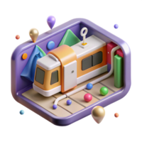 elegant minimalist Public Transit Subway Map Isolated for Commuter Information authentic png