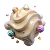 magnificent modern Realistic Cream Ripple Cutout for Packaging Design png
