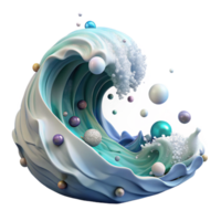 magnificent creative Realistic Ocean Wave with Foam Transparent Background genuine png