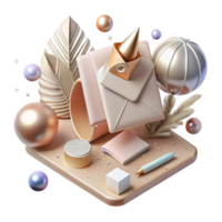 impressive abstract Realistic Stationery Mockup Shadow Effect Isolated detailed png