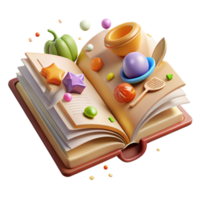 magnificent modern Recipe Book Open Pages Transparent for Food Blog Illustrations original png