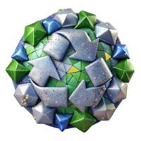 vibrant abstract Recycling Symbol Mosaic Tile Pattern Isolated high resolution png