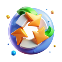 extraordinary minimalist Recycling Symbol with Arrow Circular Motion Transparent Background high quality png