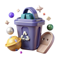 elegant abstract Recycling Symbol with Trash Can Dispose Properly Isolated high resolution png