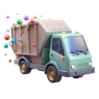 extraordinary vintage Recycling Truck Side View Transparent Background for Municipal Projects png