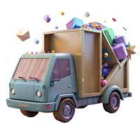serene minimalist Recycling Truck Front View Cutout for Municipal Services detailed png