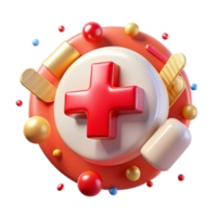 dramatic abstract Red Cross Medical Symbol Transparent for Emergency Services professional png