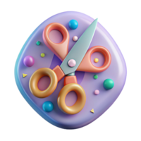 serene abstract Rounded Tip Safety Scissors Kids Craft Tool Isolated for School Projects authentic png