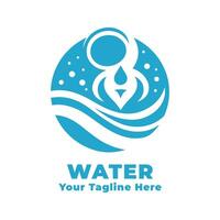 Water Logo Simple Design With Flat Background vector