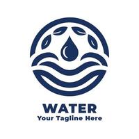 Simple Logo Water Illustration With Flat Background vector