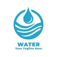 Water Logo Simple Design With Blue Concept vector