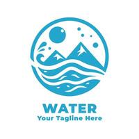 Logo Simple Water Illustration With Blue Concept vector
