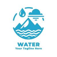 Logo Simple Water Design With Blue Concept vector