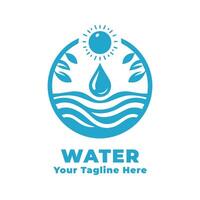 Logo Simple Water Illustration With Flat Background vector