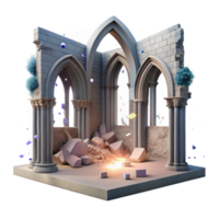 impressive abstract Ruined Abbey Cloister Cutout for Medieval Architecture exclusive png
