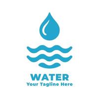 Simple Water Logo Illustration With Flat Background vector
