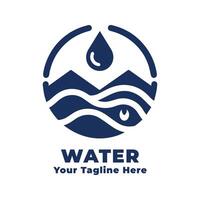 Logo Water Simple Design With Flat Background vector