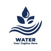 Water Simple Logo Design With Flat Background vector